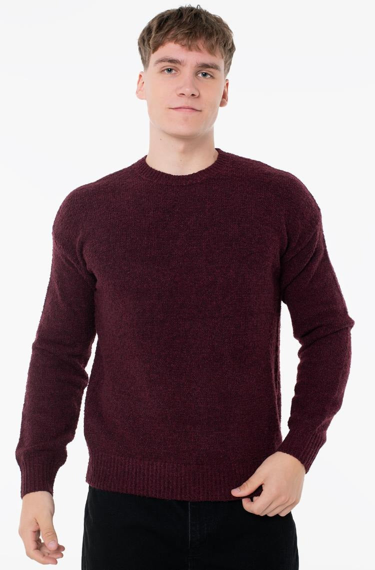 Guess Maglione con Patch Logo in Fondo Bordeaux