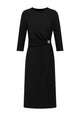 GaudI Abito in Twill Elasticizzato con Drappeggio Nero