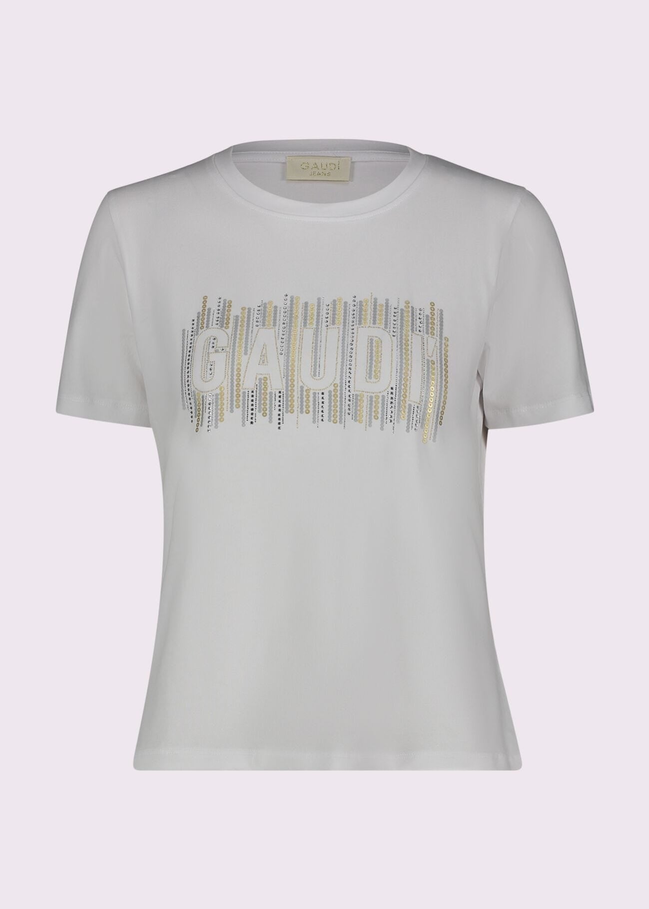 Gaudi Jeans T-shirt Manica Corta con Logo Strass