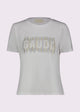 Gaudi Jeans T-shirt Manica Corta con Logo Strass