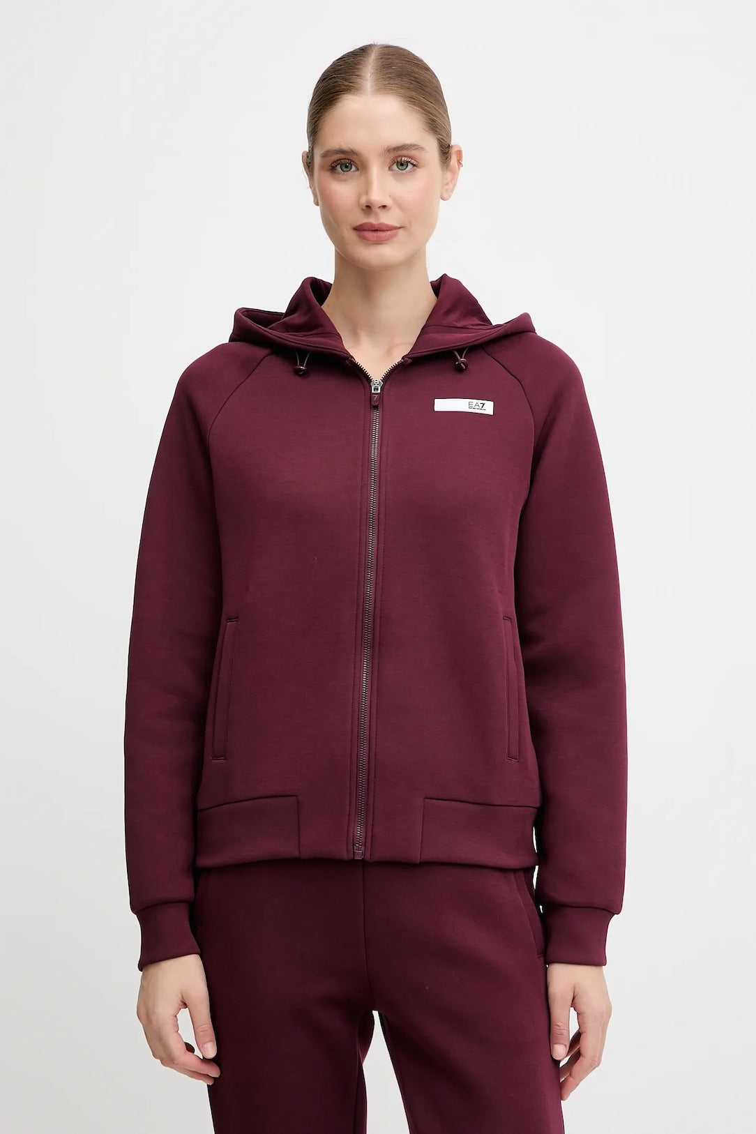 Armani EA7 Felpa con Cerniera Bordeaux