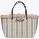 Mc2 Saint Barth Borsa Shopper City Medium in Canvas con Frange