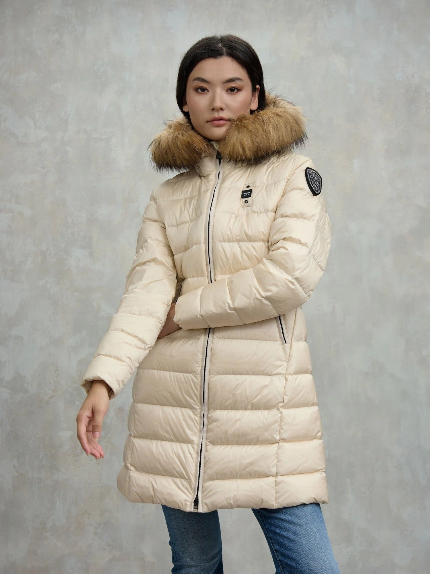 BLAUER USA Piumino Lungo con Pelliccia Kristin