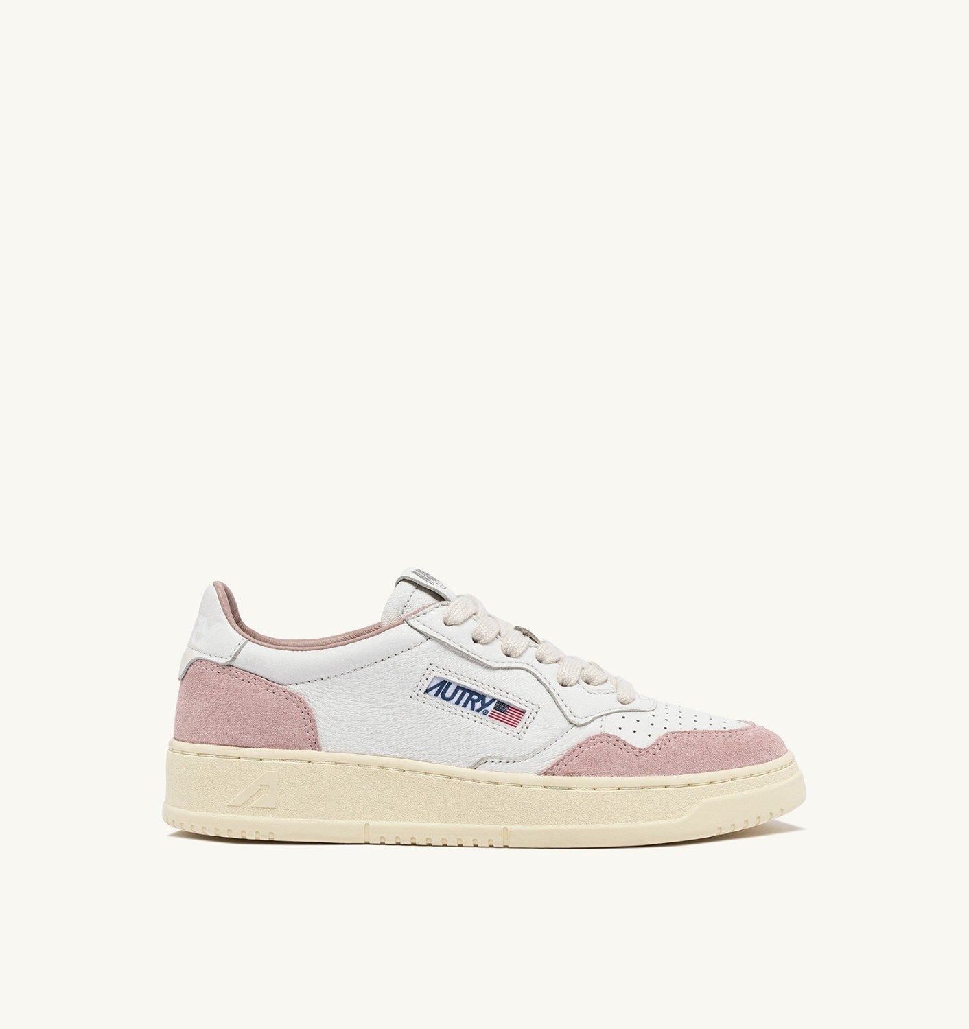 Autry Sneakers  Medalist Low in  Pelle e Suede Bianca e Rosa