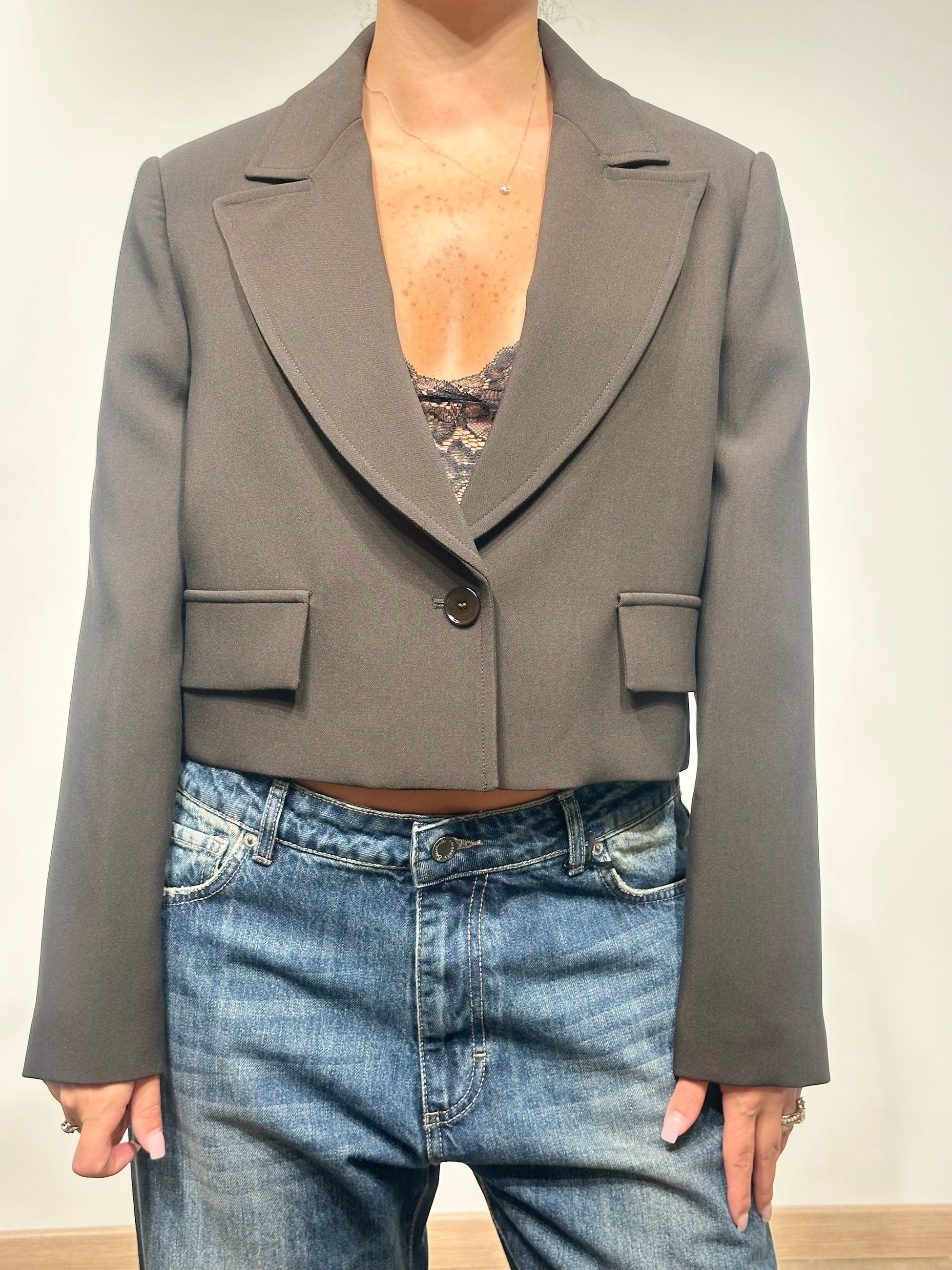 Souvenir Giacca Corta Stile Bolero Marrone