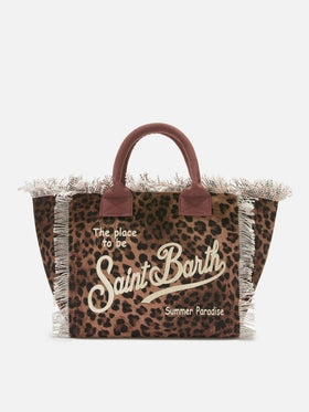 MC2 SAINT BARTH Borsa Colette in Canvas con Fantasia Leopardata