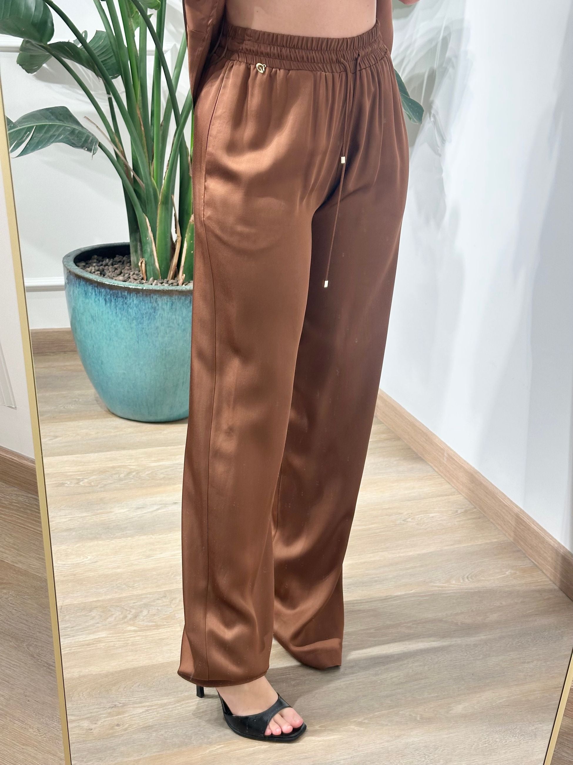 Gaelle Paris Pantalone Palazzo 
Marrone
