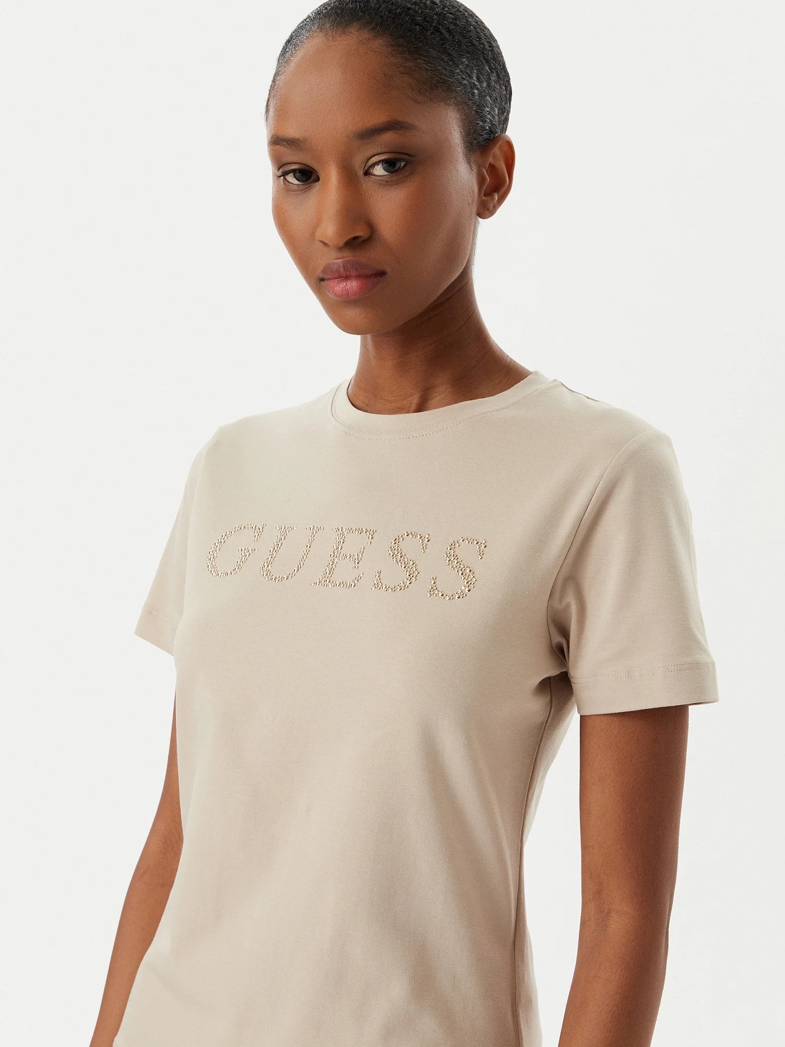 Guess T-shirt Manica Corta con Logo Frontale