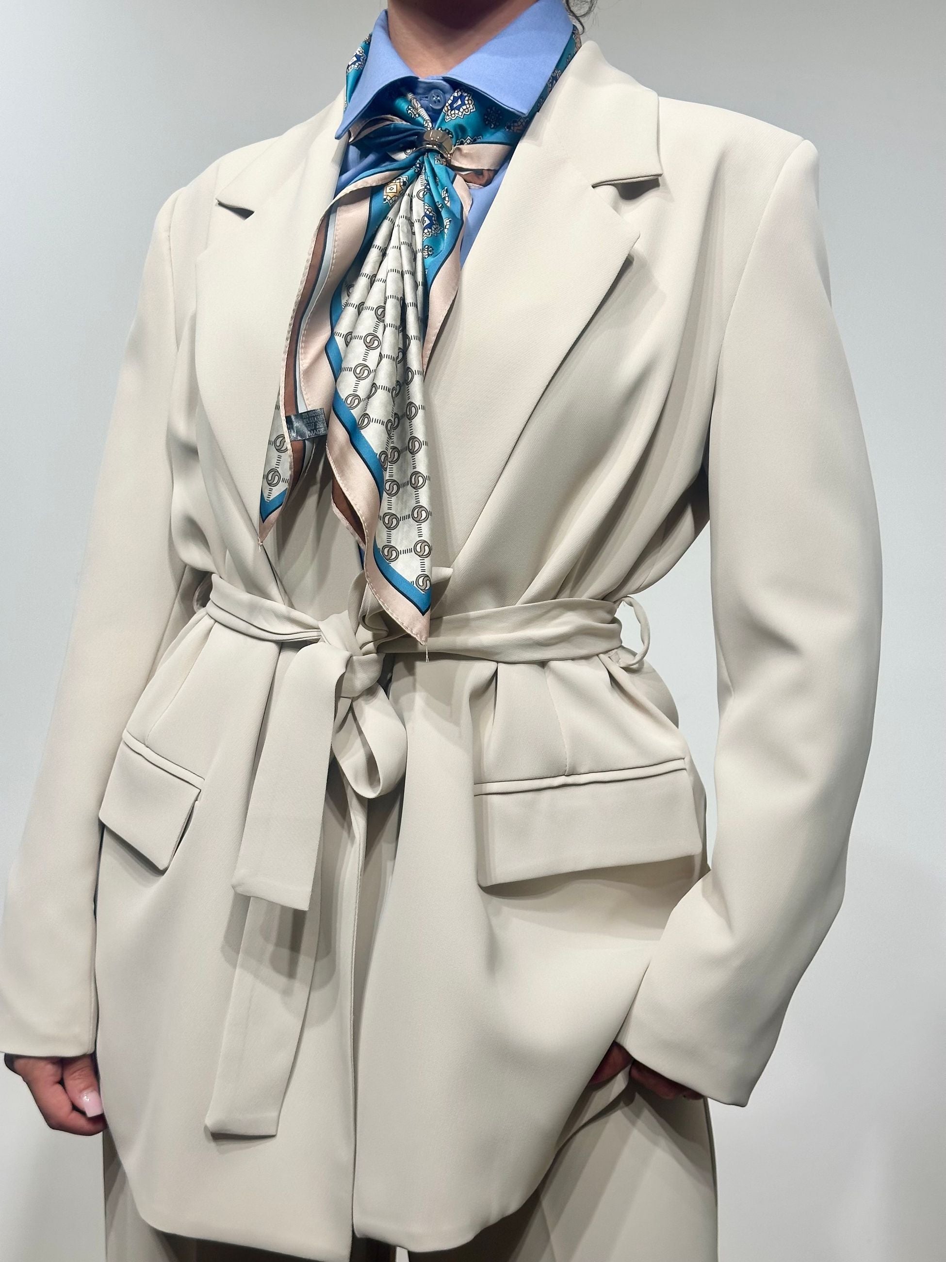 Vicolo Giacca Collo Revers Beige