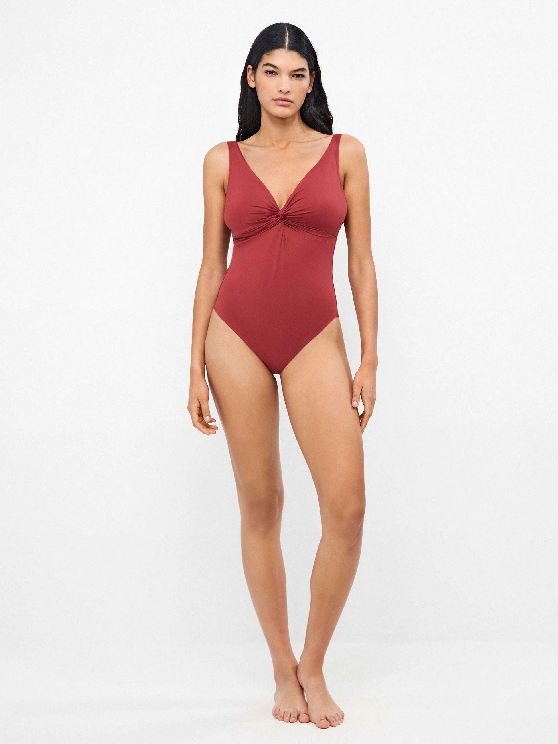 Gisela Costume Intero Effetto Modellante Senza Ferretto Bordeaux