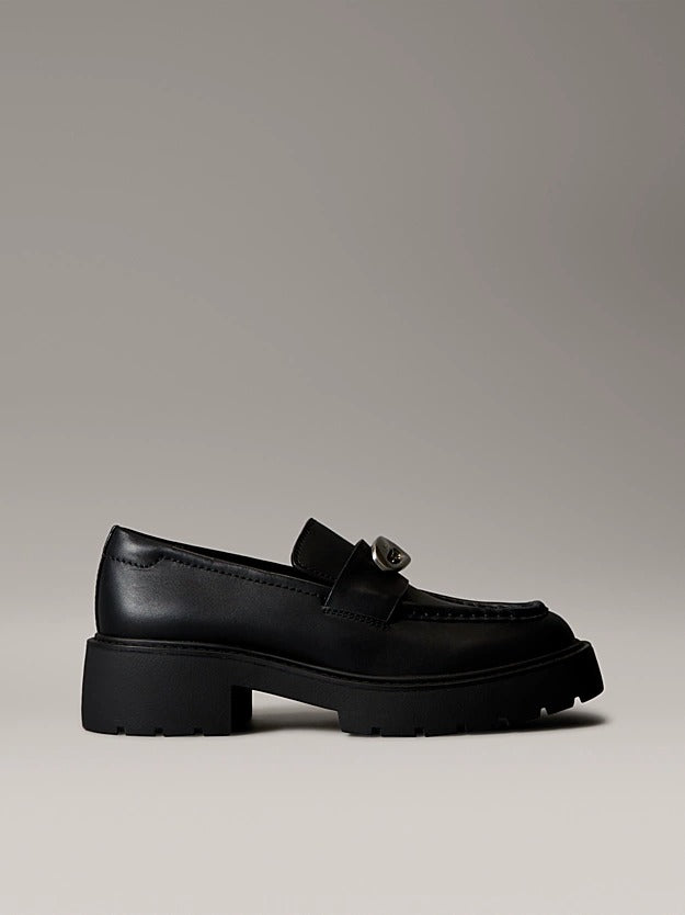 Calvin Klein Jeans Loafer in Pelle Stile Mocassino Nero