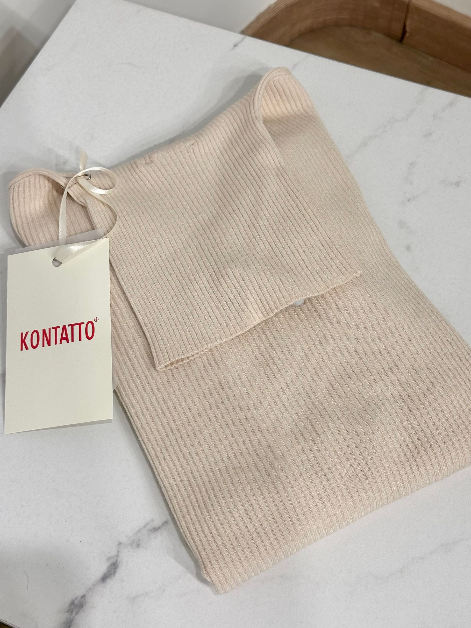 Kontatto Dolcevita Slim-Fit in Maglia a Coste