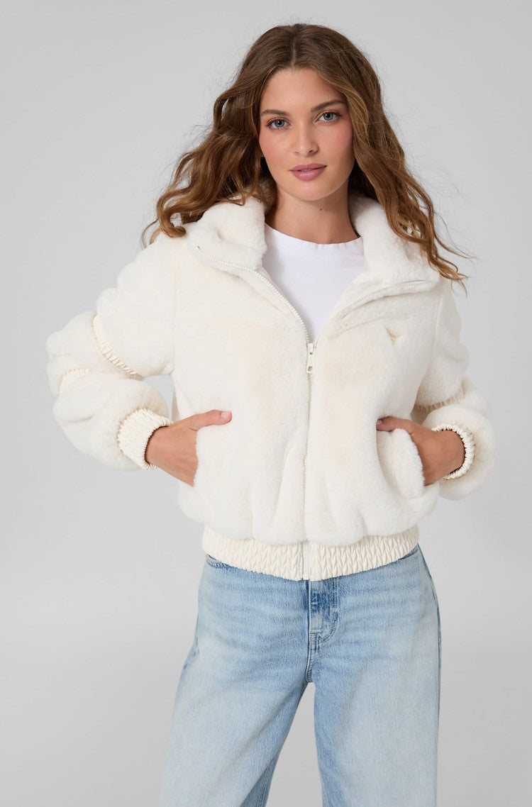 Guess Giacca in Pelliccia Sintetica Bianco