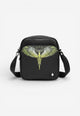 Marcelo Burlon Borsa a Tracolla "County of Milan" con Stampa "Wings" Sfumata Nero/Giallo