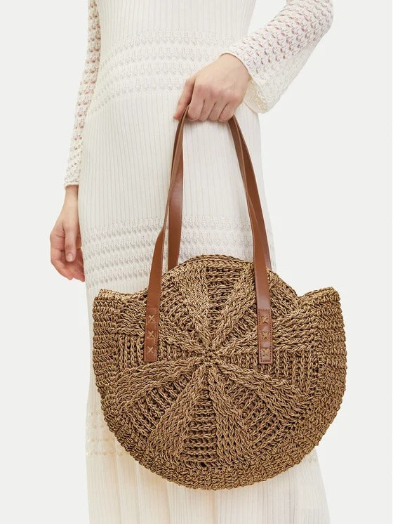 Pieces Borsa in Paglia con tracolla