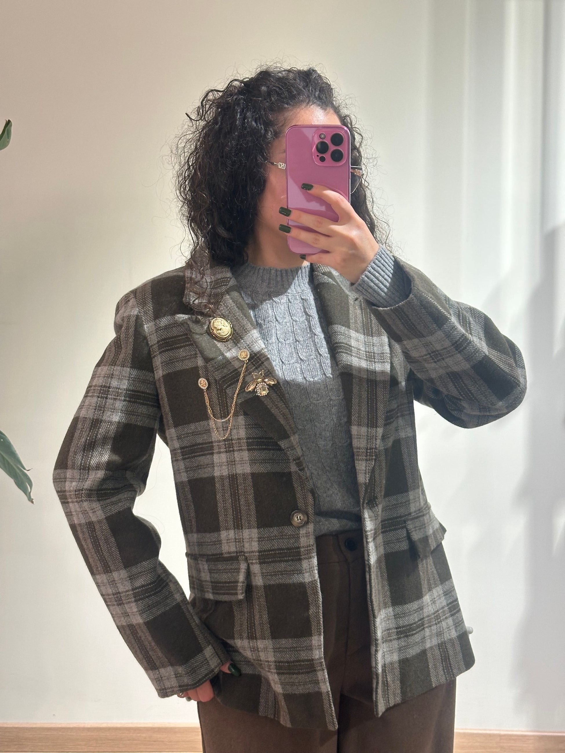 Vicolo Giacca Check con Spille