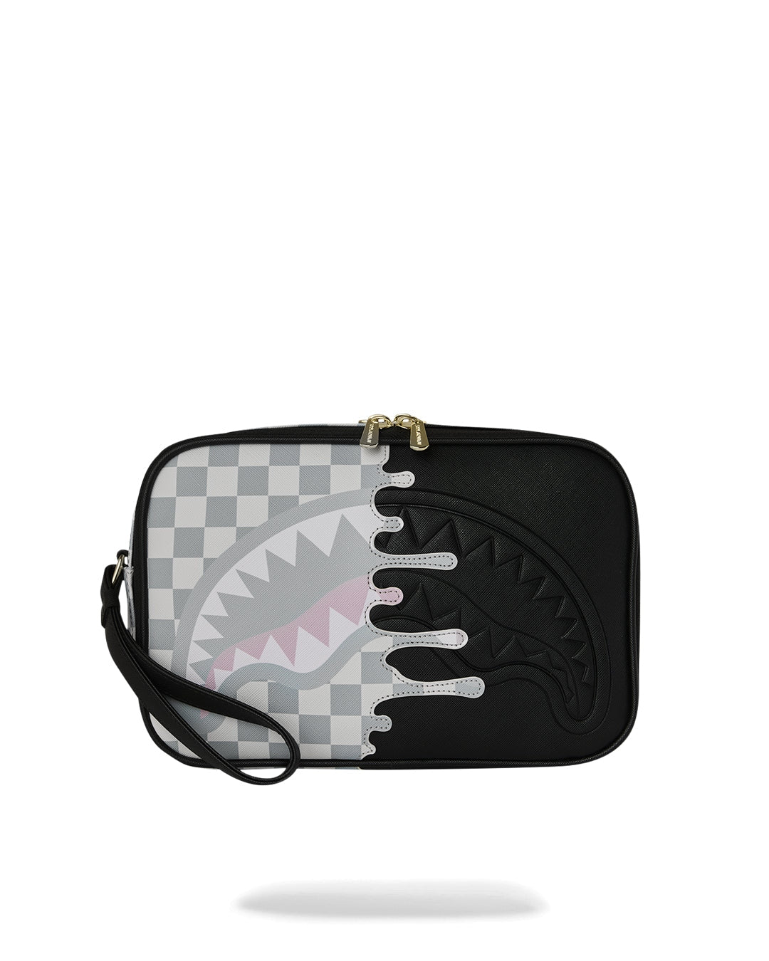 Sprayground Pochette Check Crema Shark Unfinished 
Nero Grigio Rosa