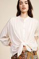 DIXIE Camicia con Nodo Frontale e Collo alla Coreana