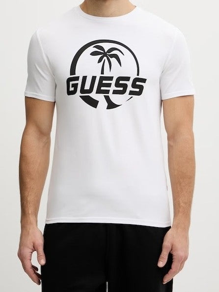 Guess T-shirt con Logo Stampato Bianco