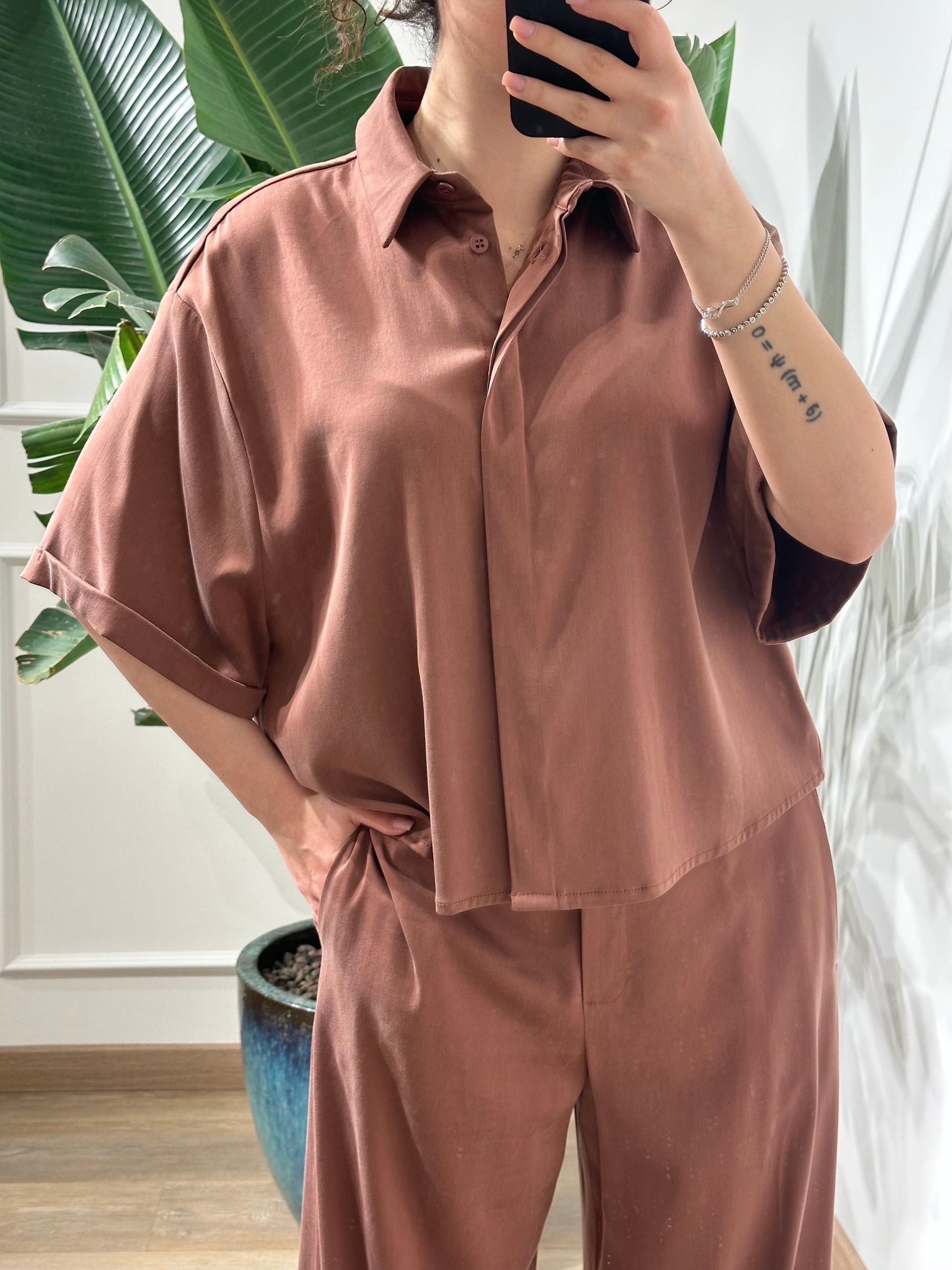 Le Streghe Camicia  Over 
Marrone