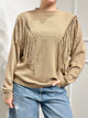 Kontatto Maglia con Frange Marrone