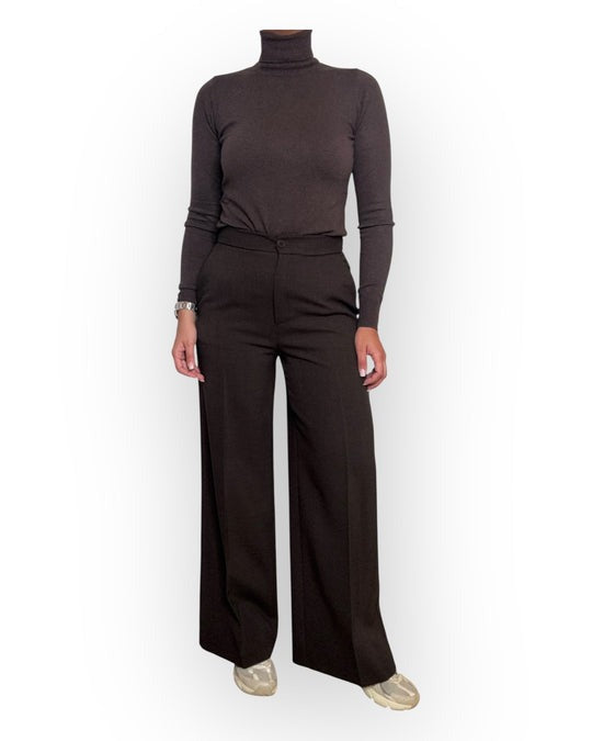 Le Streghe Pantalone a Gamba Larga 
Marrone