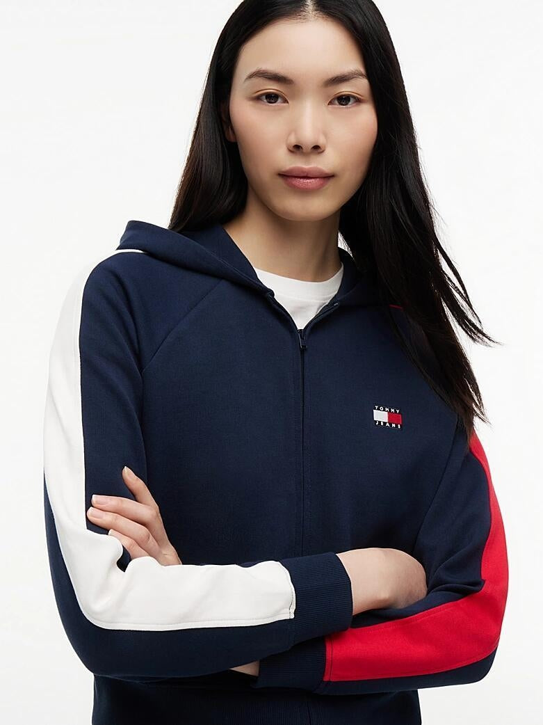 Tommy Hilfiger Felpa Zip con Cappuccio Blu