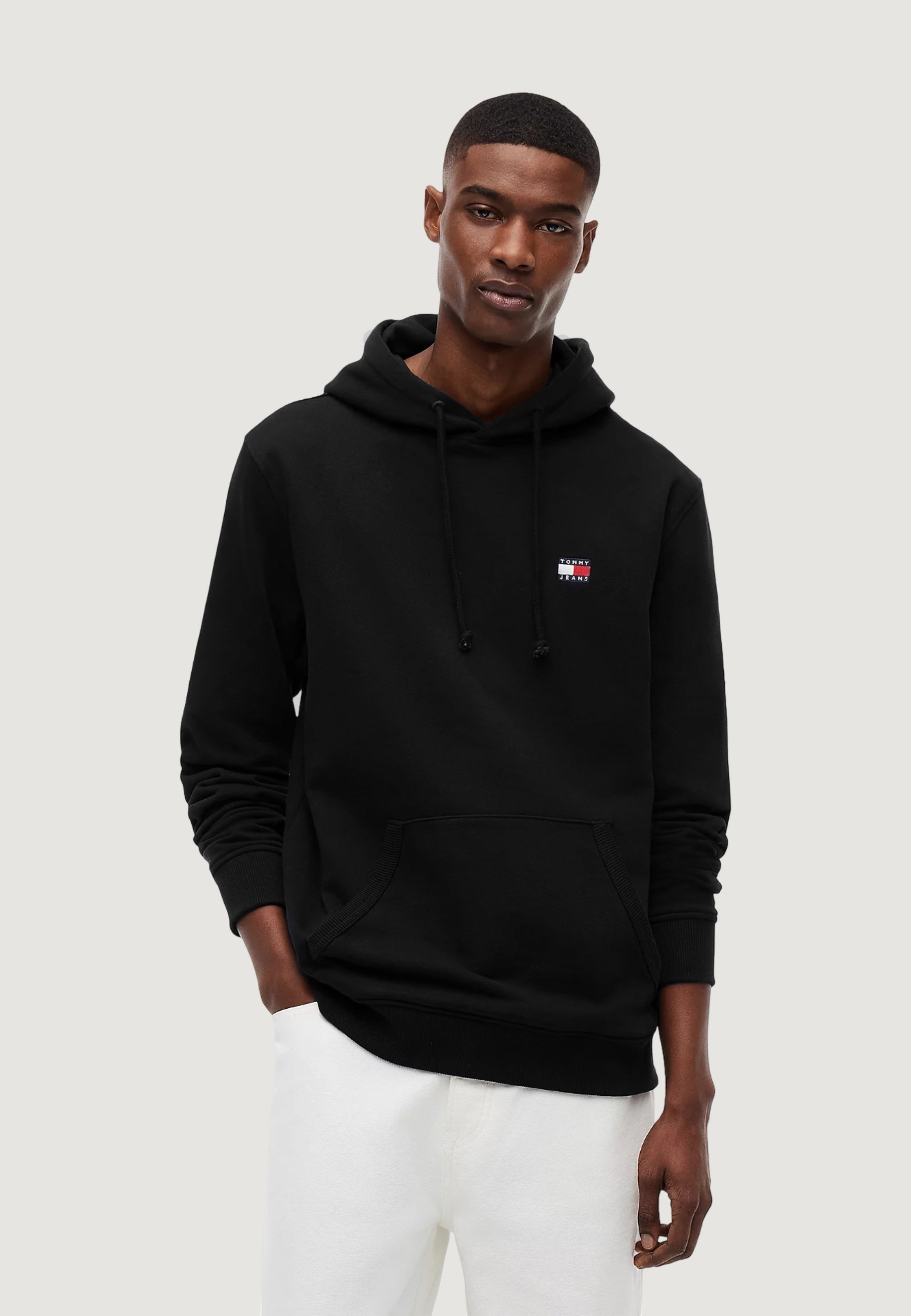 Tommy Jeans Felpa con Cappuccio e Logo Nero