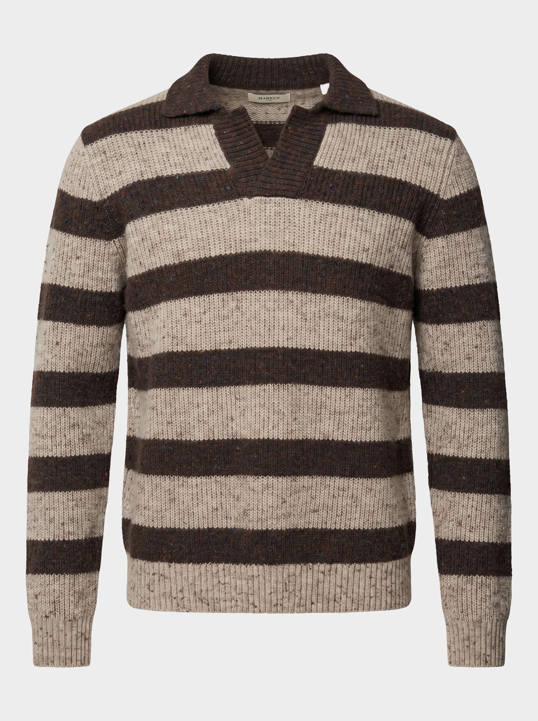 Markup Maglia con Collo Polo 
Beige Marrone