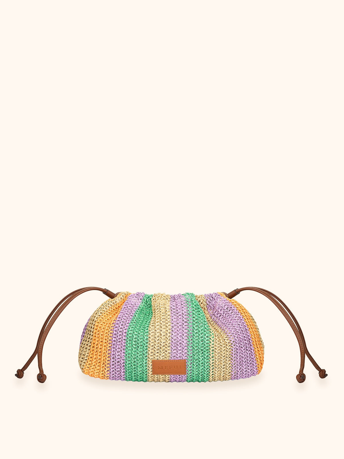 Me fui Maxi Pochette in Rafia Arancione