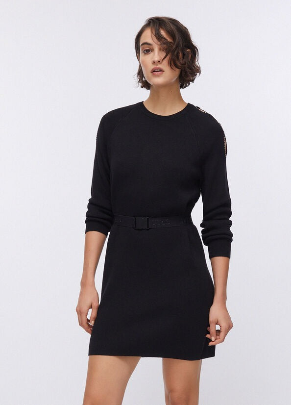 Liu Jo Abito in Maglia con Cut-Out Nero