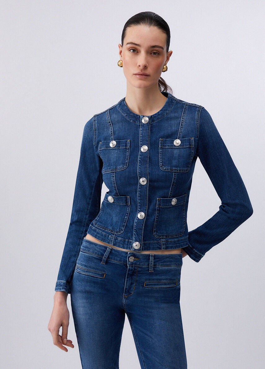 Liu Jo Giubbino in Denim con Bottoni Logati
Blù