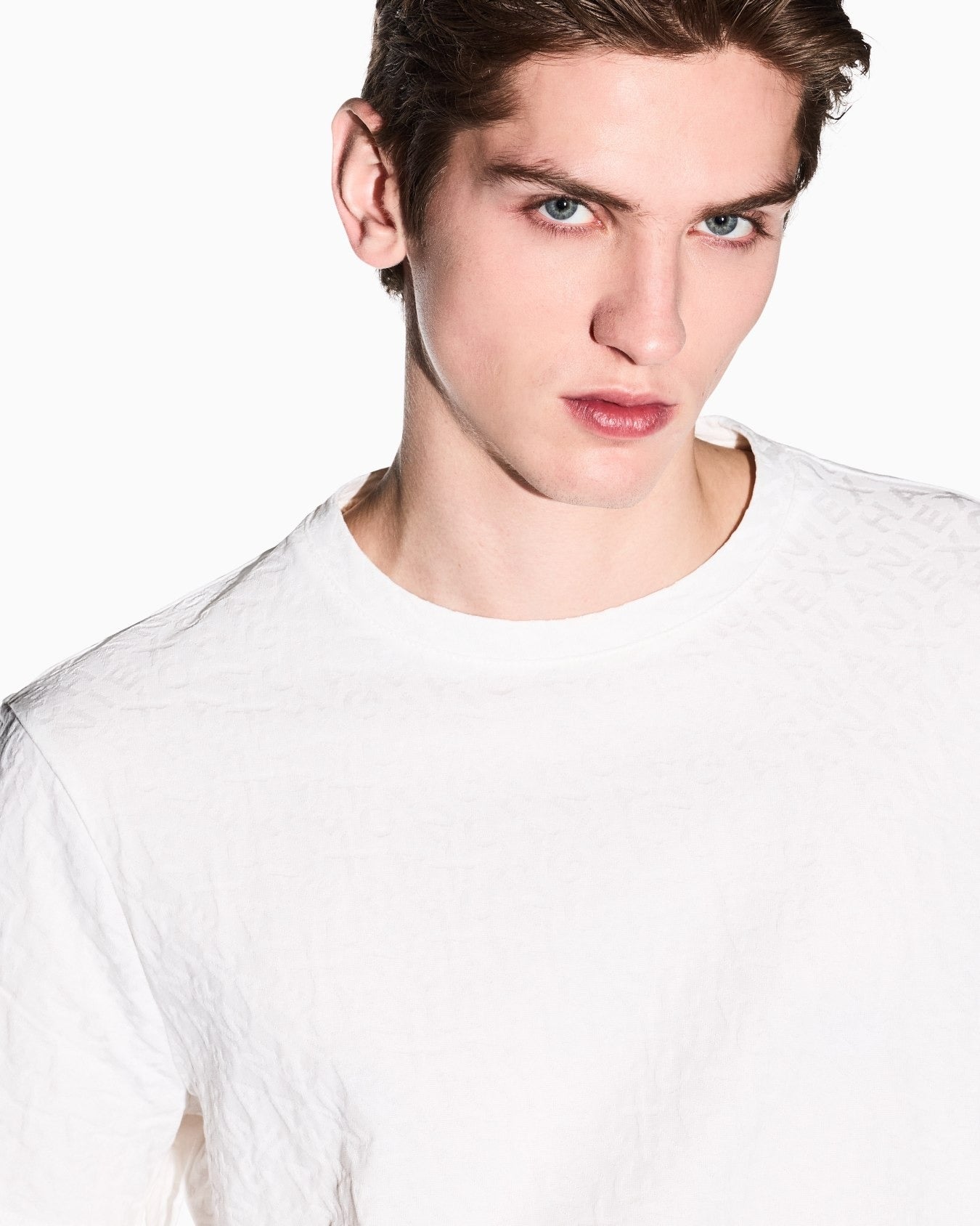 Armani Exchange T-shirt Slim Fit in Jersey Jacquard Mercerizzato