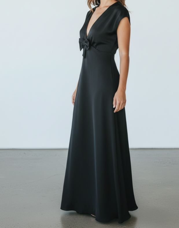 Vicolo Abito Lungo con Fiocco al Seno