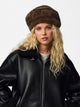 Pieces Cappello in Eco Pelliccia Marrone