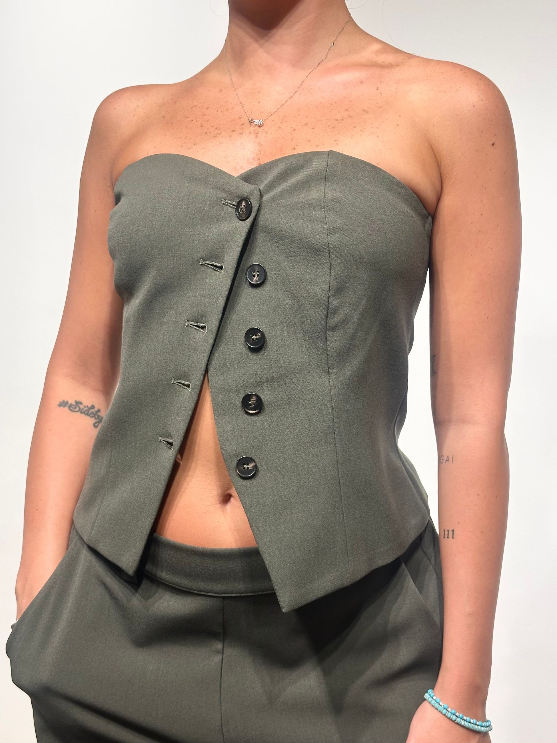 Le Streghe Corpetto Verde Militare