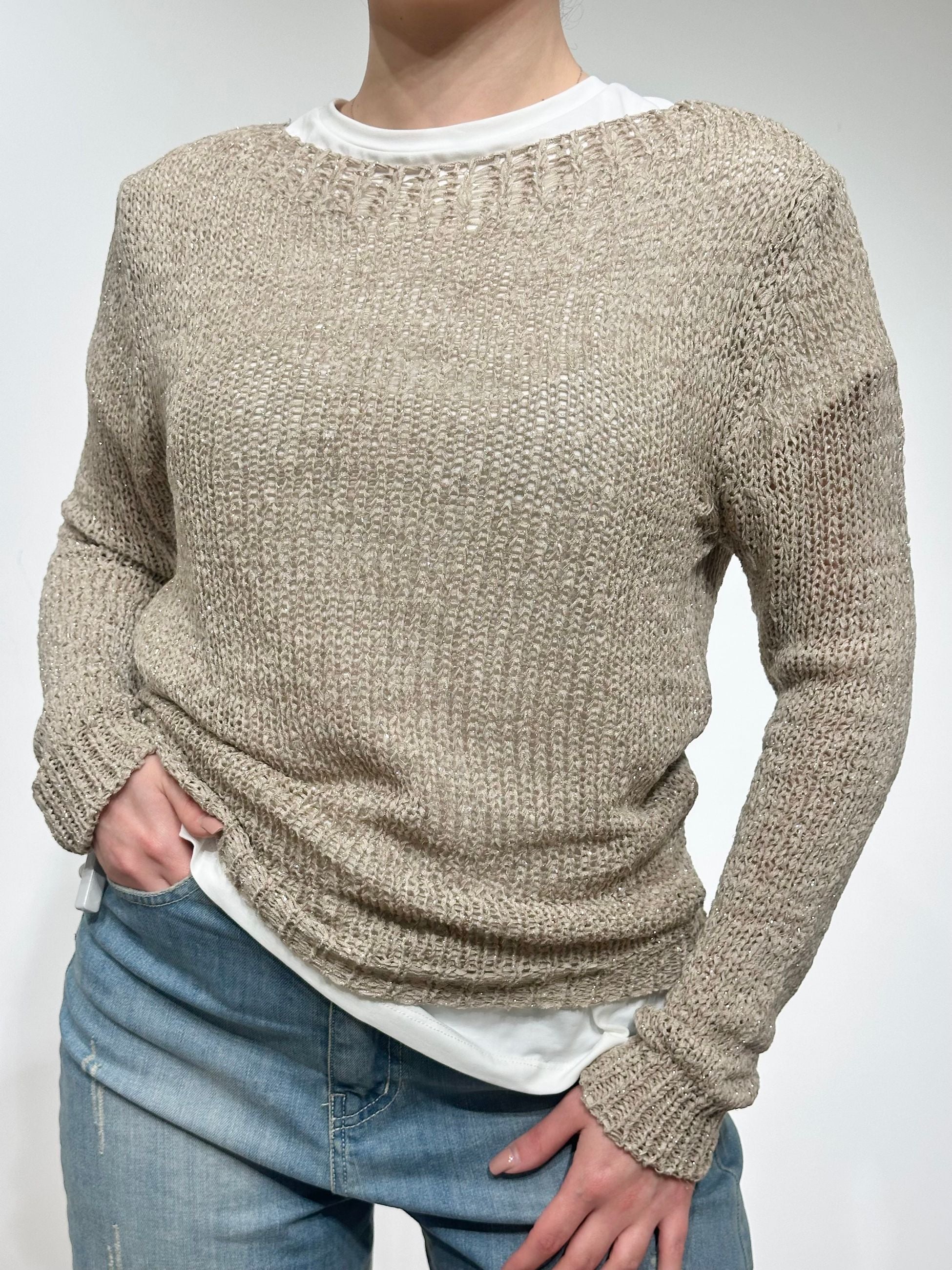 Le Streghe Maglia Fettuccia Glitterata
Beige