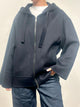 Vicolo Felpa Oversize in Neoprene con Maniche Scampanate Blu