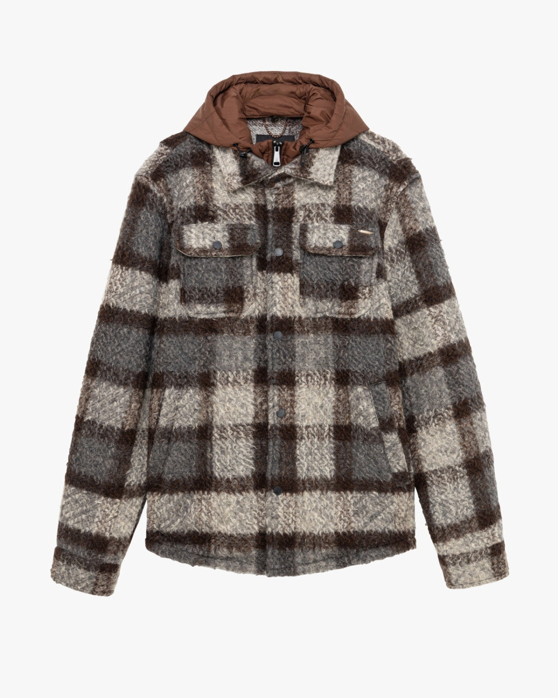 Gianni Lupo Giubbotto a Quadri in Tessuto Boucle
Marrone