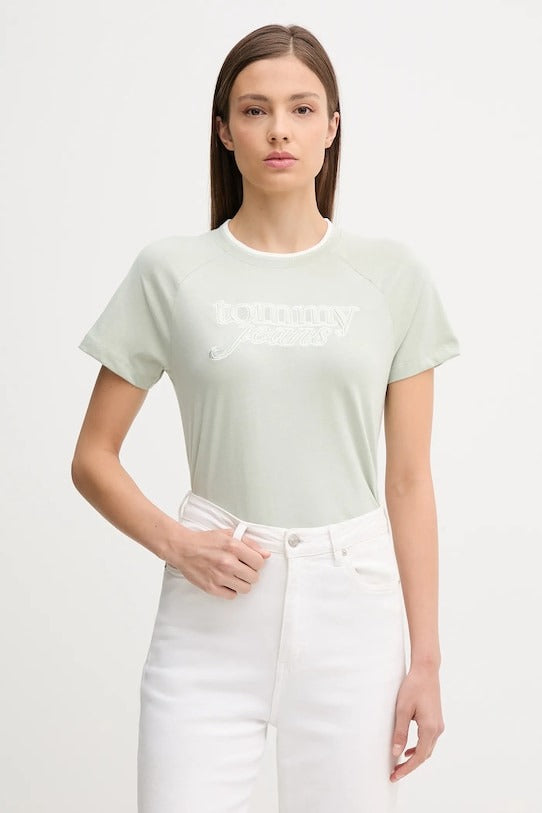 Tommy Jeans T-Shirt  con Logo Ricamato sul Petto
