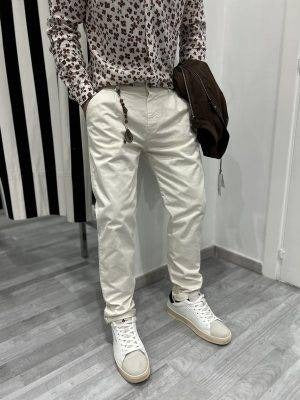 OVER/D Pantalone Chino Modello Fancy Slim Fit Blù