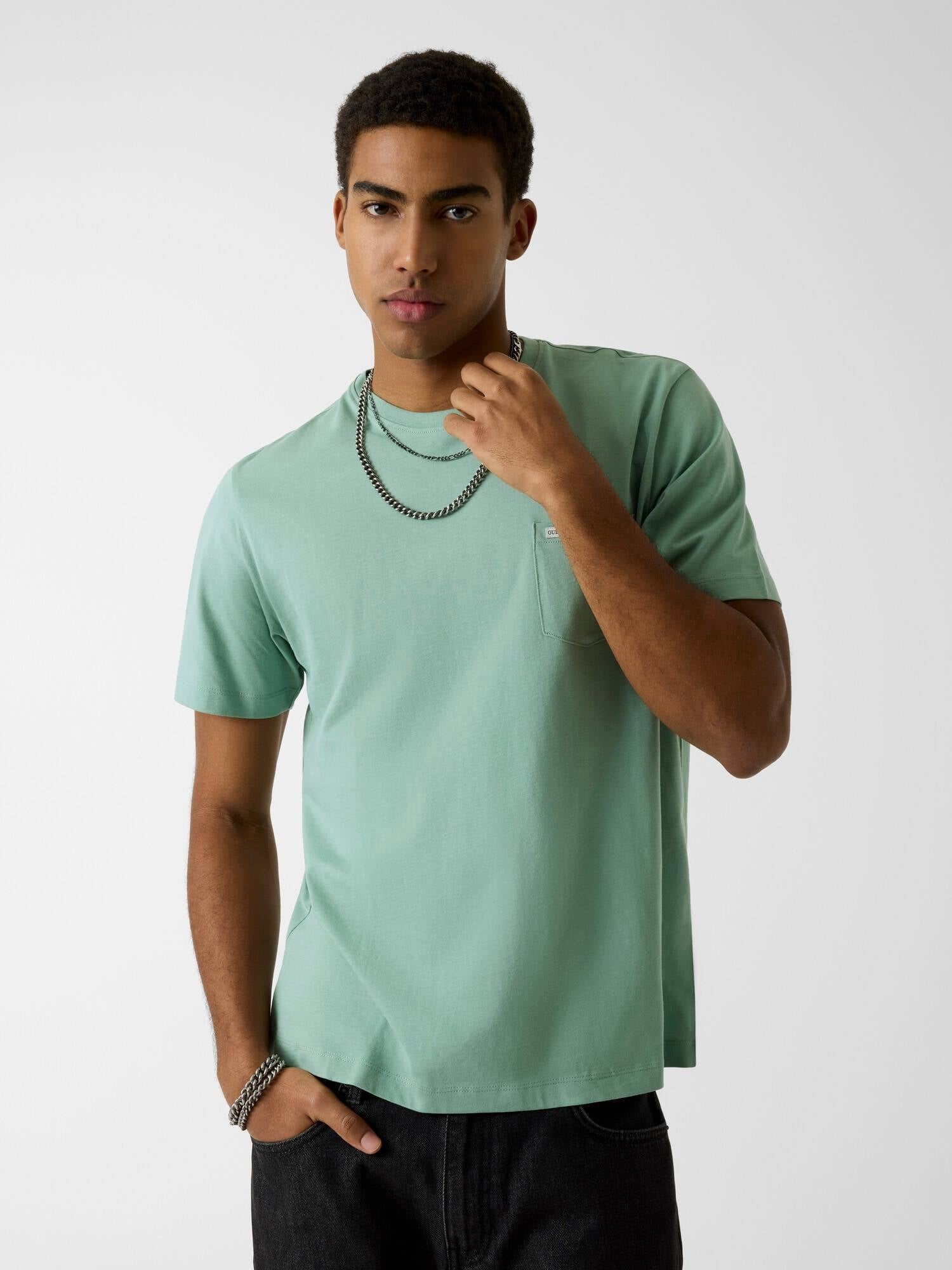 Guess T-shirt con Tschino sul Petto
