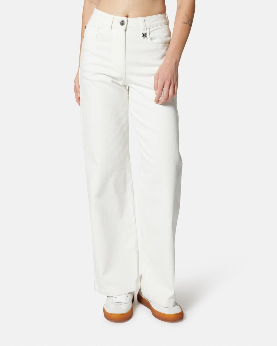 John Richmond Jeans Cinque Tasche Wide Leg Bianco