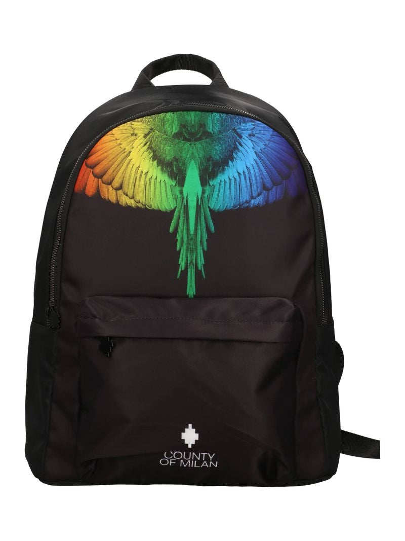 Marcelo Burlon Zaino County of Milan con Stampa "Wings" Arcobaleno