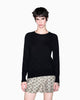 Armani Exchange  Pullover girocollo in viscosa e cotone con motivo a rilievo Nero
