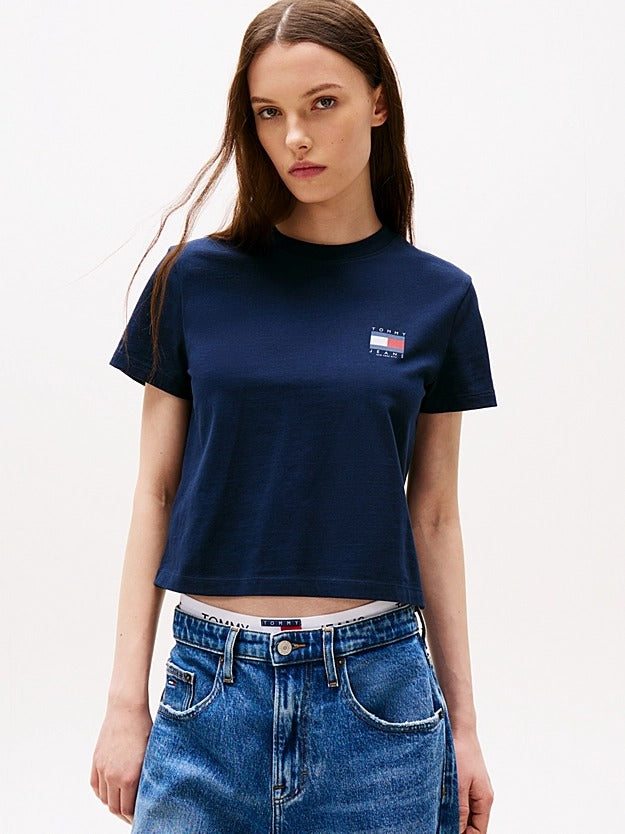Tommy Jeans T-Shirt con Bandiera sul Retro