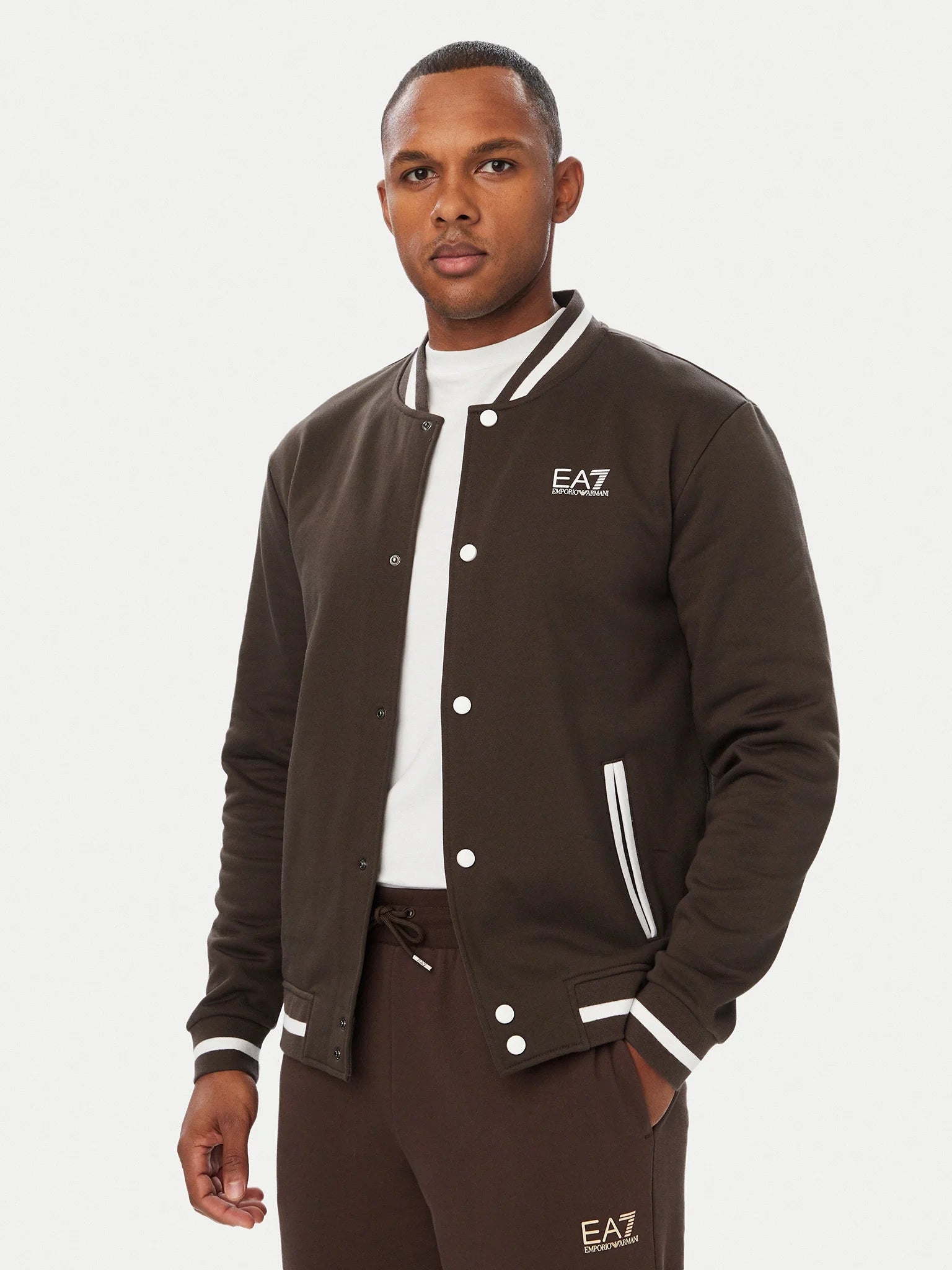 Armani EA7 Felpa Core Identity in Cotone con Collo Baseball