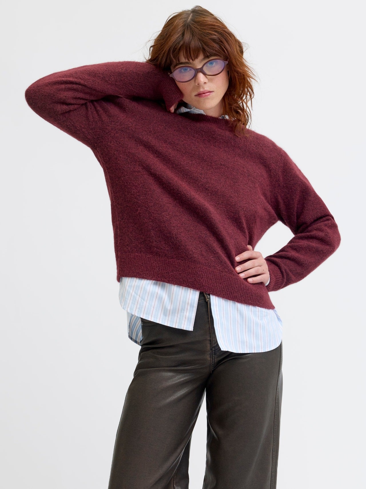 JJXX Maglione Jxevi Girocollo Bordeaux