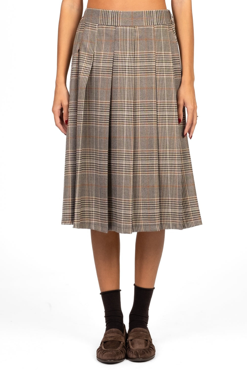 Vicolo Gonna Pieghe Check 
Grigio