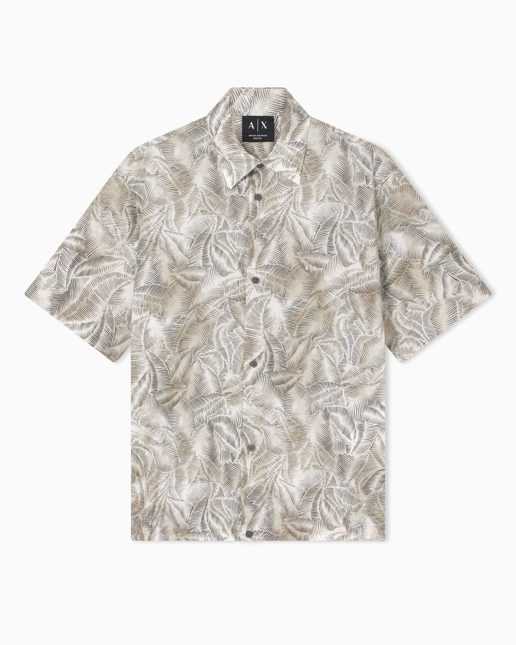 Armani Exchange  in Cotone Fresco con Abbottonatura Nascosta Beige